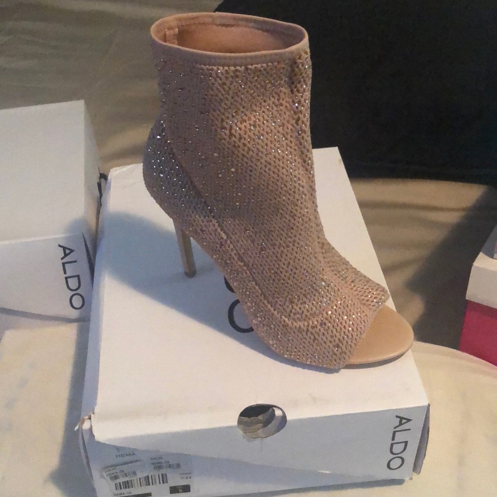 Rose gold sparkly bootie